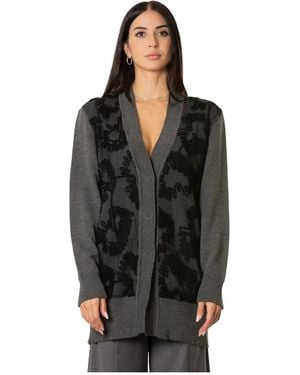 SIMONA CORSELLINI Truien & Vesten ,Grijs ,Wol Cardigan - Zwart
