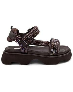 Jeannot Bead Flat Sandale - Braun