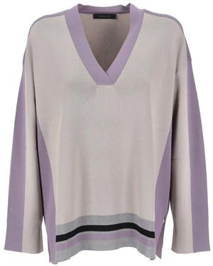 Elena Miro V-Neck Knitwear - Grey