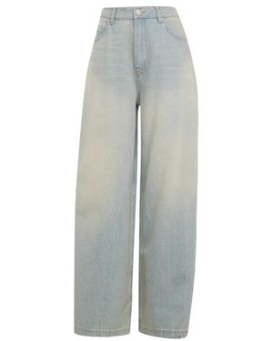 adidas Jeans ,Blauw ,Denim Adilenium Zip Washed Denim Broek - Grijs