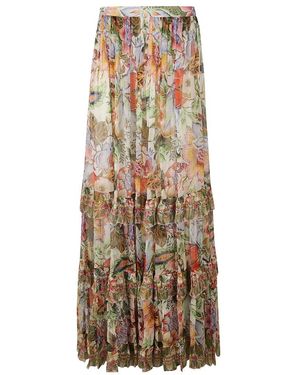 Etro Rokken ,Veelkleurig ,Lange Jurk Stampa F.Do Bianco - Naturel