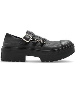 Converse Schoenen ,Zwart ,Leer Schoenen Chuck Taylor All Star Lugged Heel Mary Jane Platform