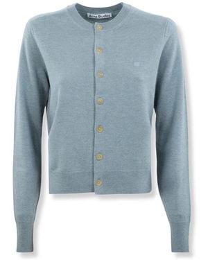 Acne Studios Cardigan Yak Wool - Blau