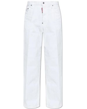 DSquared² Jeans ,Wit ,Katoen Garment Dyed Baggy Jeans