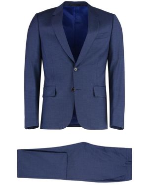 Paul Smith Gingham Wollen Pak Met Jas En Broek - Blauw