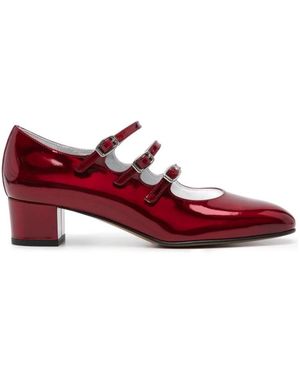 CAREL PARIS Tacones Mary-Jane De Cuero Blanco, Mujer, Talla - Rojo