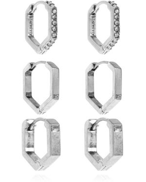 AllSaints Set Mit Drei Paar Ohrringen - Weiß