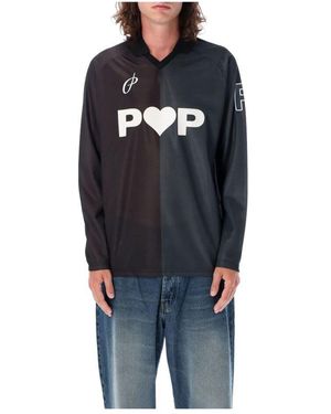 Pop Trading Co. Fußball t-shirt grau grün aw24 - Schwarz
