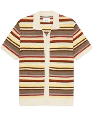 NN07 Lars Polo Cardigan - Mettallic
