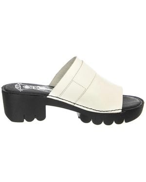 Fly London Heeled Mules - Blanc