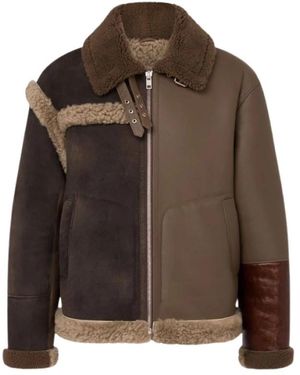 Moschino Faux Fur & Shearling Jackets - Brown