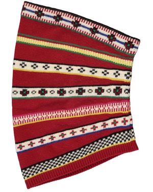 KENZO Wolle Baumwolle Jacquard Halswärmer - Rot