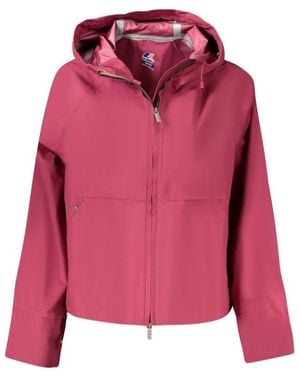 K-Way Paarse Hoodie Met Zakken En Logo - Roze