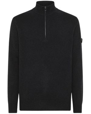 Peuterey Truien & Vesten ,Blauw ,Wol Trebe Half-Zip Trui - Zwart