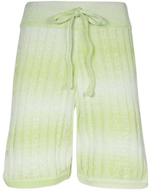 Gcds Gebreide Bermuda Shorts Met Elastische Tailleband - Groen