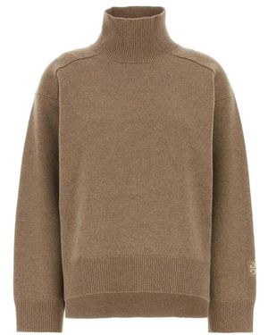 Tory Burch Merino-Woll-Rollkragenpullover - Braun