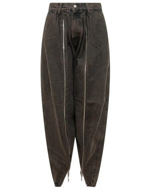 Coperni Jeans ,Bruin ,Denim Sarouel Denim Broek - Zwart
