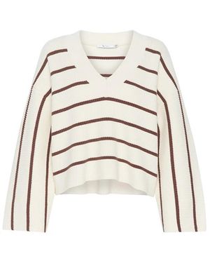 Gestuz V-Neck Knitwear - Blanco