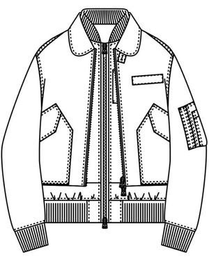Sacai Jassen ,Zwart ,Wol Bomberjack - Metallic
