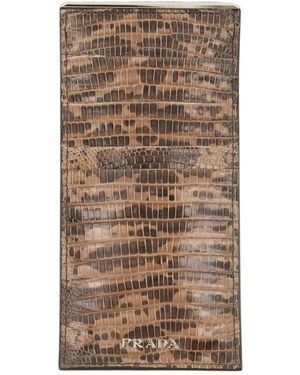 Prada Vintage Kartenhalter Python-Effekt - Braun