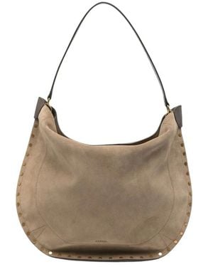 Isabel Marant Tassen ,Leer Oskan Hobo Soft - Grijs
