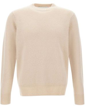Soft Goat Round-Neck Knitwear - Blanco