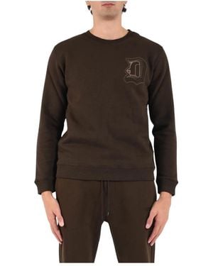 Dondup Geborduurde Logo Ronde Hals Sweatshirt - Zwart