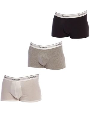Calvin Klein Ondergoed ,Veelkleurig ,Katoen Icon Cotton Stretch 3-Pack Boxer Brief - Wit