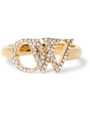 Off-White c/o Virgil Abloh Logo Strass Ring - Mettallic