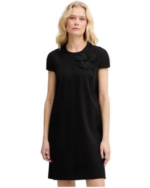 Twinset Kleedjes ,Zwart ,Polyester Mini Straight Dress