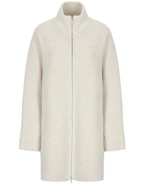Peserico Jas Van Wol En Babyalpaca Met Pailletten - Wit