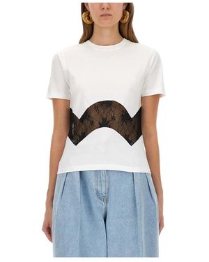 Nina Ricci Tops ,Wit ,Katoen Tiny Fit T-Shirt - Blauw