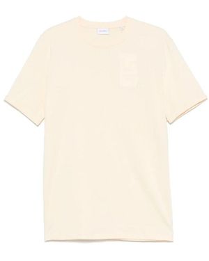 Les Deux Pastellgelbes Logo-Besticktes T-Shirt - Natur