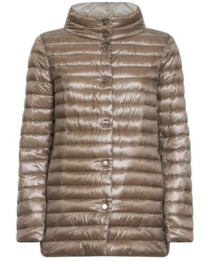 Herno Jassen ,Bruin ,Nylon A-Shape Reversible Jas