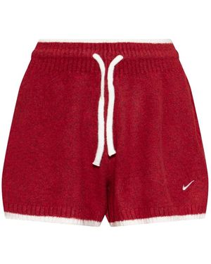 Nike Fitness ,Rood ,Katoen Shorts Met Logo