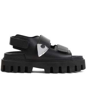 McQueen Flat Sandals - Black