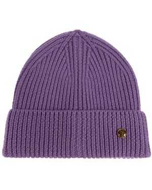 Versace Ribbed Wool Beanie - Paars