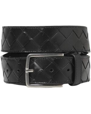 Bottega Veneta Gevlochten Leren Riem Stijlvol Ontwerp - Zwart