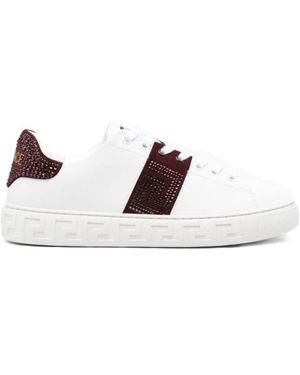 Versace Greca Embellished Nylon Sneakers - Weiß