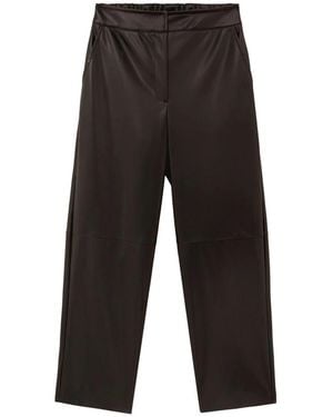 Alpha Studio Leather Trousers - Negro