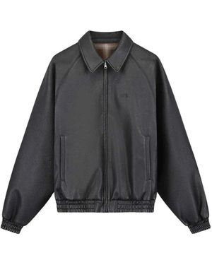 Arte' Wendbare Leder-Uniformjacke - Grau