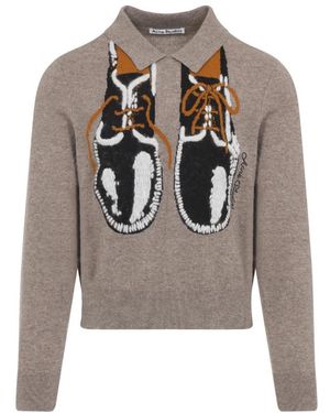 Acne Studios Round-Neck Knitwear - Grigio