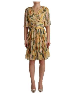 Dolce & Gabbana Gelbes Blumenmuster Maxikleid
