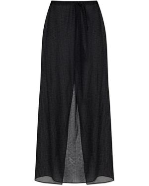 Balmain Zijden Strandbroek Met Monogram - Zwart