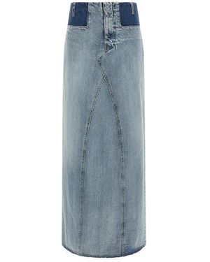 Maison Margiela Lange Denim Rok - Blauw