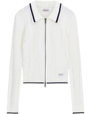 Guess Truien & Vesten ,Wit ,Gj Ls Polo Cable Zipped Sweater