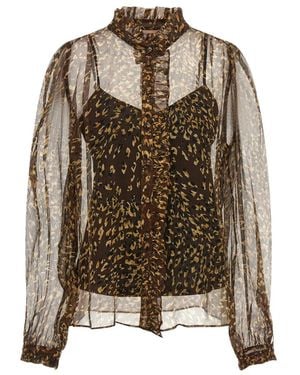 Twinset Zijden Creponne Blouse - Bruin