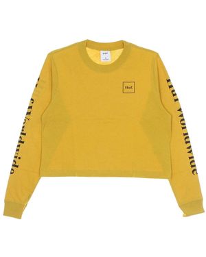 Huf Crop Longsleeve T-Shirt Goud - Geel