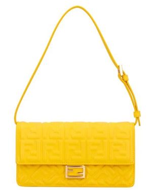 Fendi Tassen ,Geel ,Leer Baguette Wallet On Chain