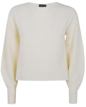 Emporio Armani Round-Neck Knitwear - White